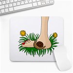 Barefoot in the grass Large Mousepads