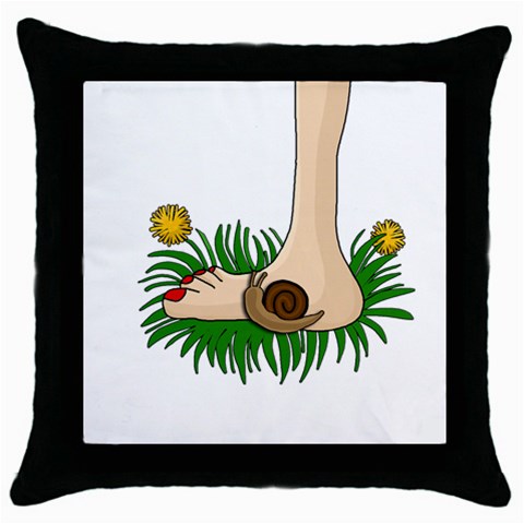 Barefoot in the grass Throw Pillow Case (Black) from ArtsNow.com Front