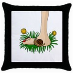 Barefoot in the grass Throw Pillow Case (Black)