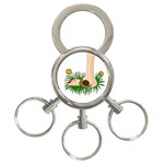 Barefoot in the grass 3-Ring Key Chains