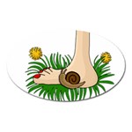 Barefoot in the grass Oval Magnet