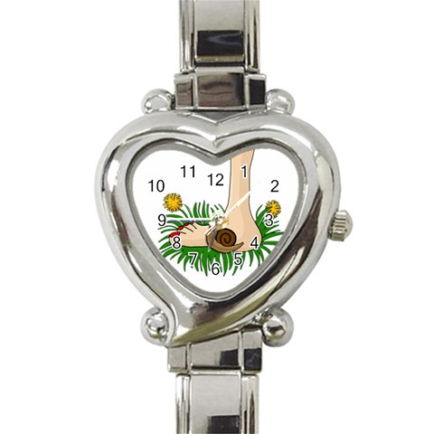 Barefoot in the grass Heart Italian Charm Watch from ArtsNow.com Front