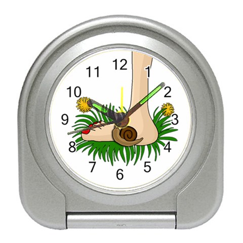 Barefoot in the grass Travel Alarm Clocks from ArtsNow.com Front