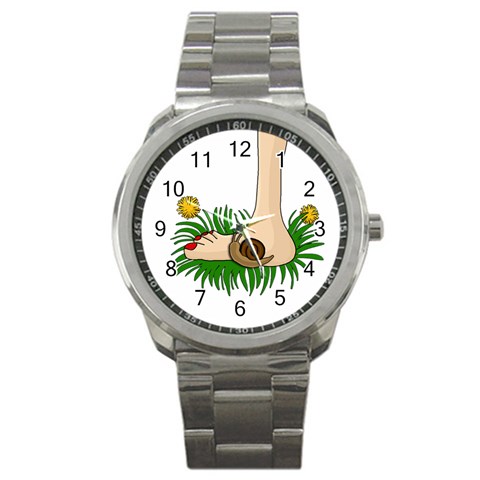 Barefoot in the grass Sport Metal Watch from ArtsNow.com Front