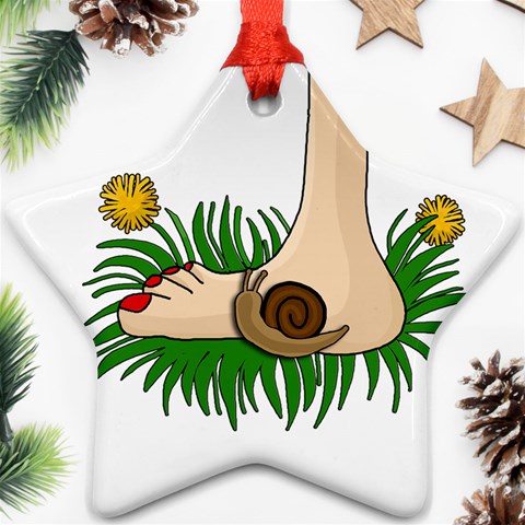 Barefoot in the grass Star Ornament (Two Sides)  from ArtsNow.com Front