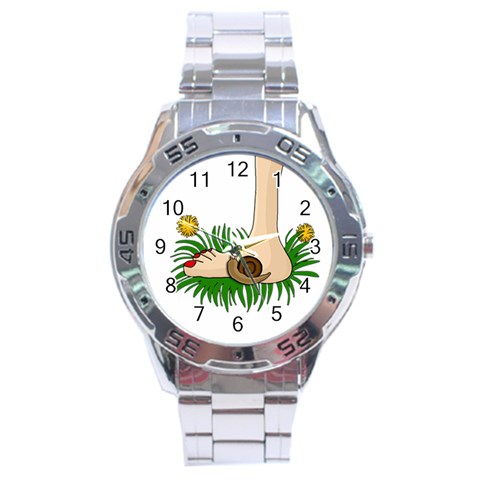 Barefoot in the grass Stainless Steel Analogue Watch from ArtsNow.com Front