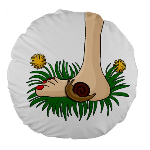 Barefoot in the grass Large 18  Premium Round Cushions from ArtsNow.com Front