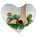 Barefoot in the grass Large 19  Premium Heart Shape Cushions