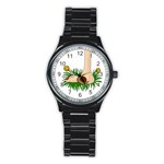 Barefoot in the grass Stainless Steel Round Watch