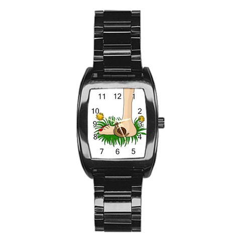Barefoot in the grass Stainless Steel Barrel Watch from ArtsNow.com Front