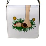 Barefoot in the grass Flap Messenger Bag (L) 