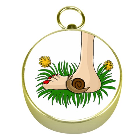 Barefoot in the grass Gold Compasses from ArtsNow.com Front