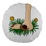 Barefoot in the grass Large 18  Premium Flano Round Cushions