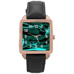 Hauntedlagoon Rose Gold Leather Watch 