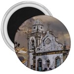 Exterior Facade Antique Colonial Church Olinda Brazil 3  Magnets