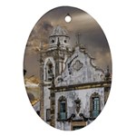 Exterior Facade Antique Colonial Church Olinda Brazil Ornament (Oval) 