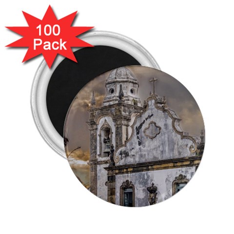 Exterior Facade Antique Colonial Church Olinda Brazil 2.25  Magnets (100 pack)  from ArtsNow.com Front