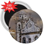 Exterior Facade Antique Colonial Church Olinda Brazil 3  Magnets (100 pack)