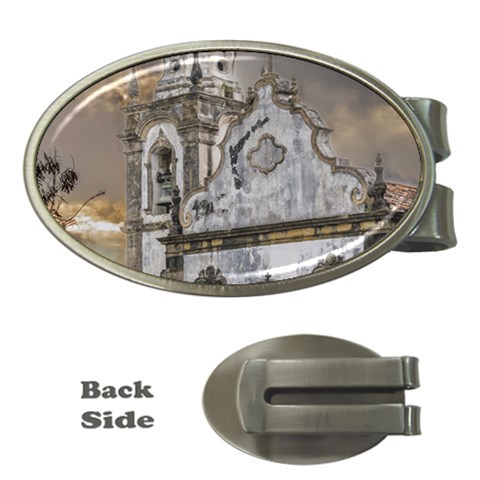 Exterior Facade Antique Colonial Church Olinda Brazil Money Clips (Oval)  from ArtsNow.com Front