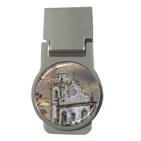 Exterior Facade Antique Colonial Church Olinda Brazil Money Clips (Round)  from ArtsNow.com Front