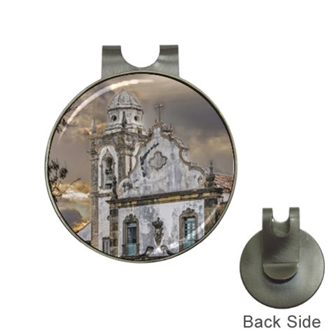 Exterior Facade Antique Colonial Church Olinda Brazil Hat Clips with Golf Markers from ArtsNow.com Front