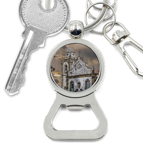 Exterior Facade Antique Colonial Church Olinda Brazil Button Necklaces from ArtsNow.com Front
