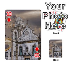 Exterior Facade Antique Colonial Church Olinda Brazil Playing Cards 54 Designs  from ArtsNow.com Front - Diamond10