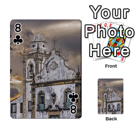 Exterior Facade Antique Colonial Church Olinda Brazil Playing Cards 54 Designs  from ArtsNow.com Front - Club8