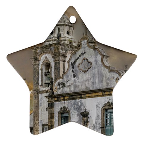Exterior Facade Antique Colonial Church Olinda Brazil Star Ornament (Two Sides)  from ArtsNow.com Front