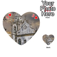 Exterior Facade Antique Colonial Church Olinda Brazil Playing Cards 54 (Heart)  from ArtsNow.com Front - Heart3