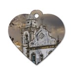 Exterior Facade Antique Colonial Church Olinda Brazil Dog Tag Heart (Two Sides)