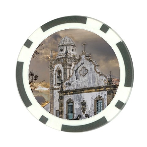 Exterior Facade Antique Colonial Church Olinda Brazil Poker Chip Card Guards from ArtsNow.com Front