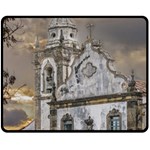 Exterior Facade Antique Colonial Church Olinda Brazil Fleece Blanket (Medium) 