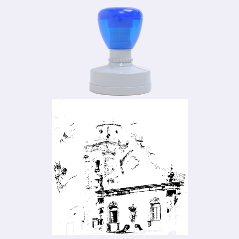 Exterior Facade Antique Colonial Church Olinda Brazil Rubber Round Stamps (Large) from ArtsNow.com 1.875 x1.875  Stamp