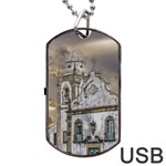 Exterior Facade Antique Colonial Church Olinda Brazil Dog Tag USB Flash (Two Sides) 