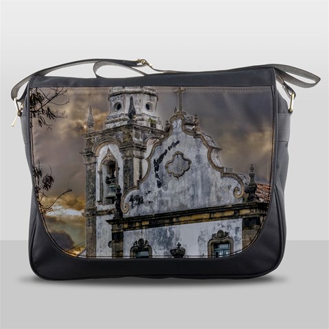 Exterior Facade Antique Colonial Church Olinda Brazil Messenger Bags from ArtsNow.com Front