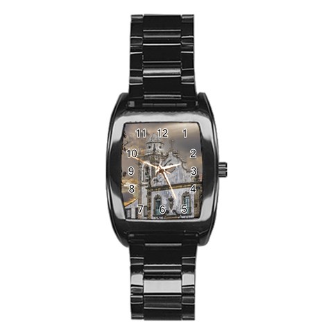 Exterior Facade Antique Colonial Church Olinda Brazil Stainless Steel Barrel Watch from ArtsNow.com Front