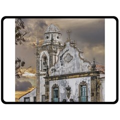 Exterior Facade Antique Colonial Church Olinda Brazil Double Sided Fleece Blanket (Large)  from ArtsNow.com 80 x60  Blanket Back