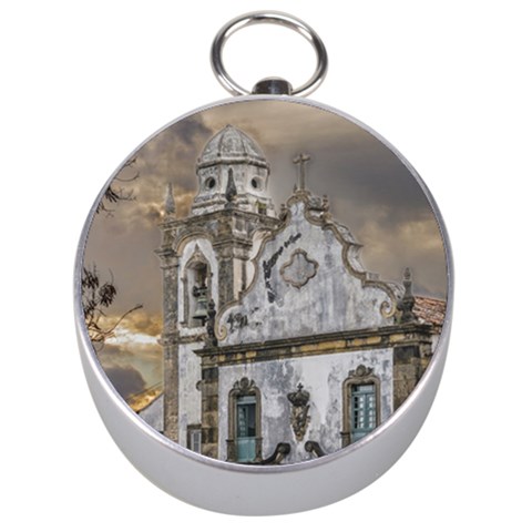 Exterior Facade Antique Colonial Church Olinda Brazil Silver Compasses from ArtsNow.com Front