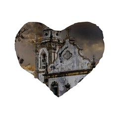 Exterior Facade Antique Colonial Church Olinda Brazil Standard 16  Premium Flano Heart Shape Cushions from ArtsNow.com Back