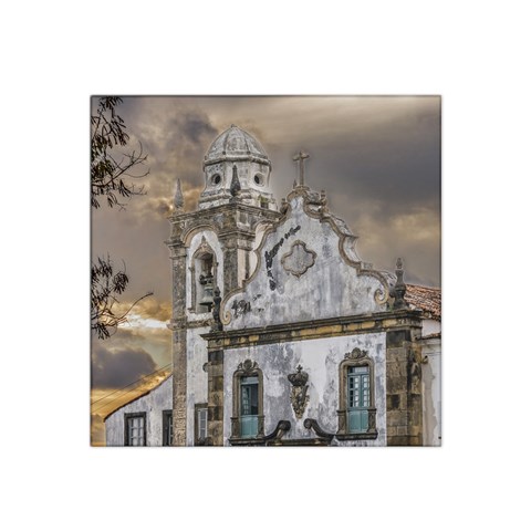 Exterior Facade Antique Colonial Church Olinda Brazil Satin Bandana Scarf from ArtsNow.com Front