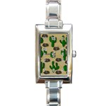 Cactuses Rectangle Italian Charm Watch