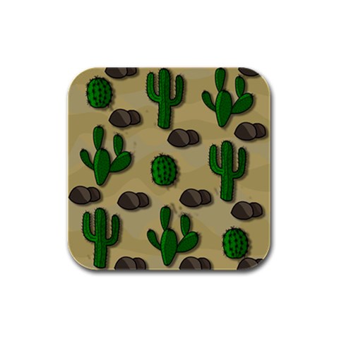 Cactuses Rubber Square Coaster (4 pack)  from ArtsNow.com Front