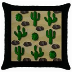 Cactuses Throw Pillow Case (Black)