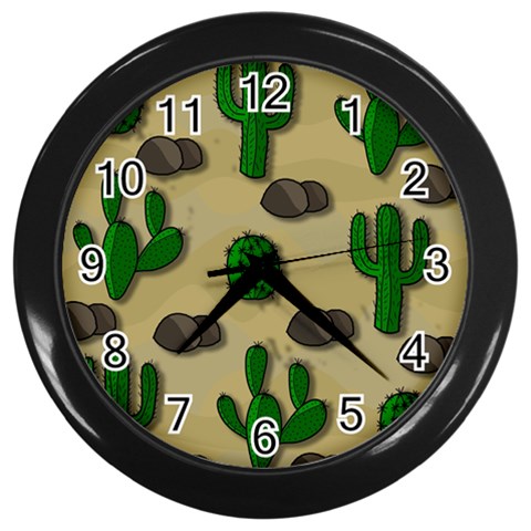 Cactuses Wall Clocks (Black) from ArtsNow.com Front