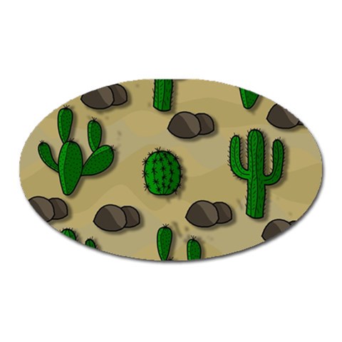Cactuses Oval Magnet from ArtsNow.com Front