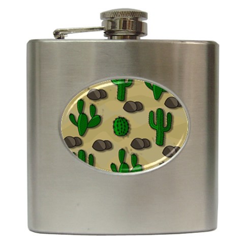 Cactuses Hip Flask (6 oz) from ArtsNow.com Front