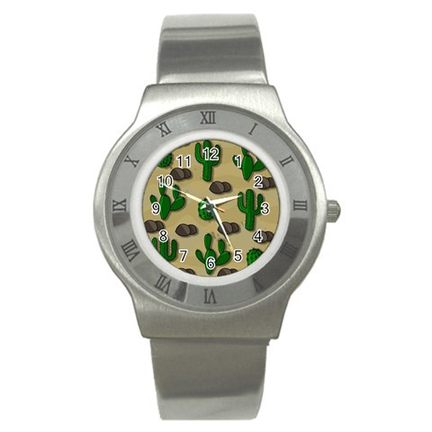 Cactuses Stainless Steel Watch from ArtsNow.com Front