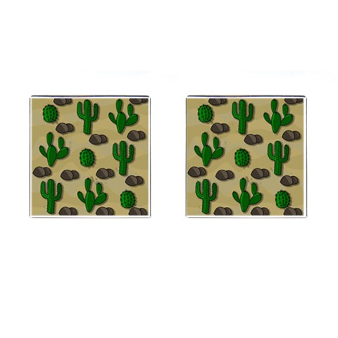Cactuses Cufflinks (Square) from ArtsNow.com Front(Pair)