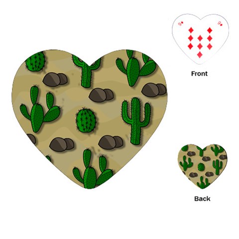 Cactuses Playing Cards (Heart)  from ArtsNow.com Front